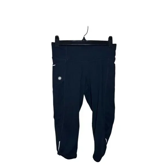 Athleta Women's XS Black Capri Leggings for Running & Yoga reflective - Picture 1 of 3